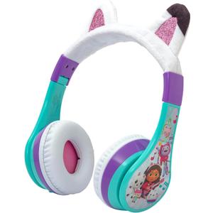 eKids Gabbys Dollhouse Wireless Headphones for Kids, Bluetooth Headphones with Microphone Includes Aux Cord, Kids Earphones for School, Home, or Travel