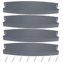 Maasechs 4 Pcs 18" Pool Ladder Steps Replacement Universal Swimming Pool Ladder Steps for Inground and Above Ground Heavy Duty Molded Plastic Stairs with 8 Pcs Stainless Steel Bolts (Gray)