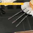 JETKONG 7 Inch Tweezers Tongs Mini Kitchen Food Tweezers Small Cooking Thin Tongs, Set of 3 (7 7 7 Inch, Black)