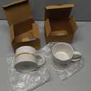 Bosmarlin Medium Ceramic Coffee Mug Set of 2, 15 Oz, Big Stoneware Tea Cup for Office and Home, Dishwasher and Microwave Safe (Beige, 2)