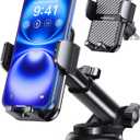 3-in-1 Car Phone Holder [122+LBS Strongest Suction & Stable Clamp Arm] 360 Adjustable Mount, Cell Phone Holders for Your All Car Models for Dashboard Vent, All Smartphones, Black