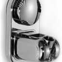 Suction cup Handheld Shower Head Holder - Designed For Large Shower Head - Relocatable - 5 Angles Adjustable - Horizontal Setting - - Wider Input - Wall mounted with Vacuum Power (Polished Chrome)