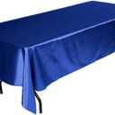Tektrum 60 X 102 INCH 60"X102" Rectangular Silky Satin Tablecloth - Premium Fabric - Royal Blue