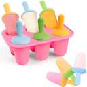 Lamesa Popsicles Molds Silicone, 6 Pieces BPA-Free Ice Pop Mold, Reusable Mini Toddler Popsicle Molds with Sticks, Homemade Small Popsicle Mold for Kids (Pink) 2 Pack