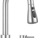 Pull-Down Kitchen Faucet for 2-Hole Sink,Single Handle Sink Faucet,with 3 Spray Modes and Separate Handle,Brushed Nickel