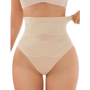 JulyGirl Thong Shapewear Tummy Control,Girdle for Women Tummy Control,Women's Shapewear Control Panties (Medium, Beige)