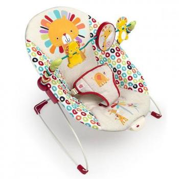 Bright Starts Playful Paradise Comfy Baby Bouncer Seat with Soothing Vibration and Toys, Unisex, 0-6 Months