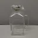 1 Gallon Square Glass Pitcher with Lid and Spout, Borosilicate Glass Carafe for Hot/Cold Drink, Water Pitchers with Handle for Fridge, Extra Large Jug for Iced Tea, Coffee, Juice, Beverage