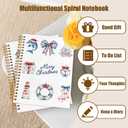 WUCHJ Coastal Beach Christmas Notebook, Ocean Nautical Merry Christmas Journal Gifts for Women, Xmas Holiday Spiral Notebook Journal for Note Taking, 5.5x8.3 Inch