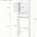 Over The Toilet Storage Cabinet, White | Over Toilet Bathroom Organizer, Freestanding Bathroom Cabinet Over Toilet with Double Doors and Adjustable Shelf