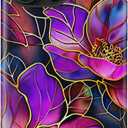 for iPhone 16 Pro Case - Wireless Charging Compatible - Dual-Layer Hard Shell + Silicone Cover - Shockproof Protective Phone Case with Stylish Designs for Women - Blooming Purple Flowers