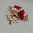 Climbing Santa Claus 9" Christmas Ornament Xmas Decoration Climbs Up and Down Battery Operated Toy with Light Music and Sound Animated Climbing on Beads Musical Moving Figure Xmas Christmas Ornament