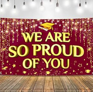 We Are So Proud Of You Banner - Congratulations Banner - Congratulations Decorations - Well Done - Happy Graduation for Prom - 5x3ft 