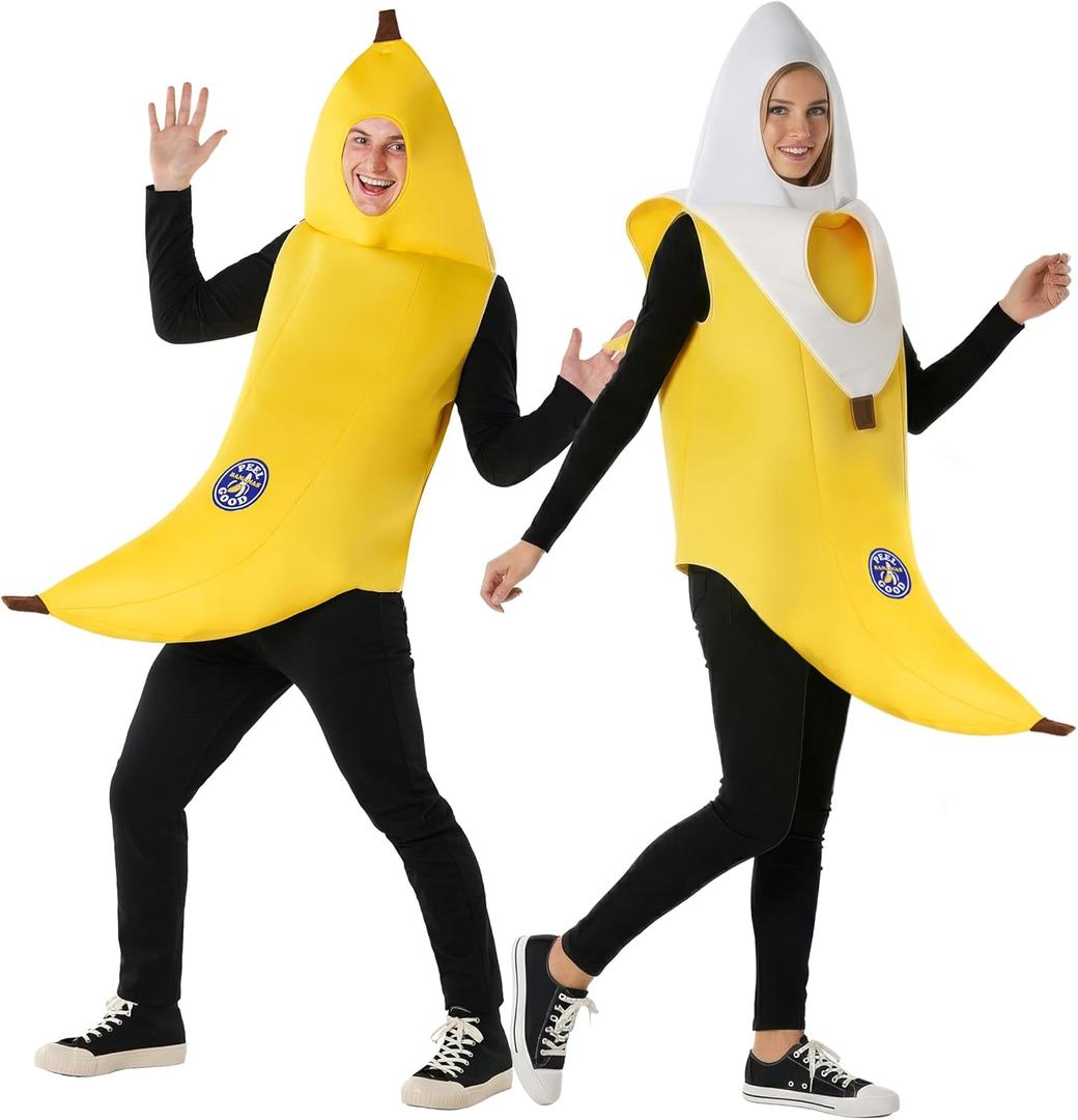 Morph Banana Costume Adult, Adult Banana Peely Suit, Fruit Costume For Men, Halloween Costumes For Men (X-Large)