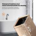 4.7 Gallon/18L Brushed Gold Bathroom Trash Can, Open Top Slim Dual Wastebaskte Simple Human Stainless Steel Garbage Can for Commercial Home Kitchen Office (18L Champagne Gold)