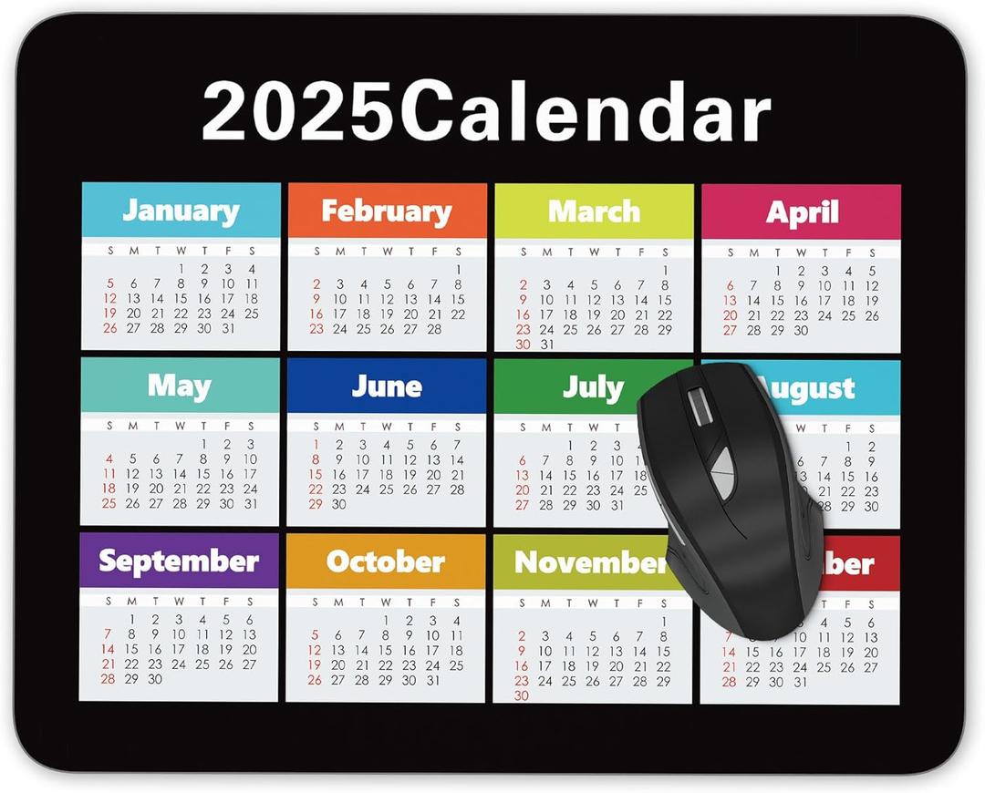 4 x Calendar Mouse pad Gaming Mouse pad Mousepad Nonslip Rubber Backing (2025 Year Calendar)