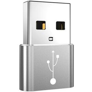 BoxWave Adapter Compatible with HyperX Cloud II Wireless - USB-A to C PortChanger (5-Pack), Type-C OTG Convert Charging Data Adapter - Metallic Silver