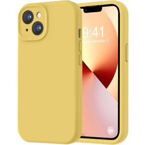 LOVE 3000 Designed for iPhone 14 Pro Case, Premium Silicone with [Soft Anti-Scratch Microfiber Lining] Shockproof Protective Phone Case for Men Women Girls 6.1", Creamy Yellow