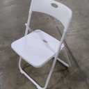 10 Pack White Plastic Folding Chairs, Indoor Outdoor Heavy-Duty Stackable Seats with Steel Frame, 350 lbs Capacity Portable Commercial Foldable Chairs for Party Events Wedding Dining Picnic Office