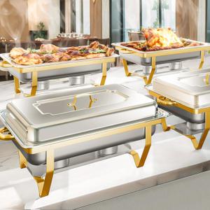 4 Pack Chafing Dishes for Buffet 8QT Chafing Dish Buffet Set