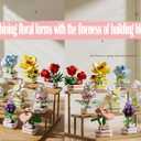 Carnation Potted Plant Building Blocks Set - DIY Bonsai Flower Toy for Home Decor, Creative Desktop Botanical Construction Kit for Kids and Adults