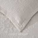 Hansleep Cream Quilt Twin Size - Damask Ultrasonic Summer Bedspread Twin, Soft Lightweight Coverlet Bedding Set, 2 Pieces (1 Quilt, 1 Pillow Shams)