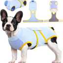 Kuoser Recovery Suit for Dogs Cats After Surgery, Professional Pet Recovery Shirt Dog Abdominal Wounds Bandages, Substitute E-Collar & Cone,Prevent Licking Dog Onesies Pet Surgery Recovery Suit, Size M