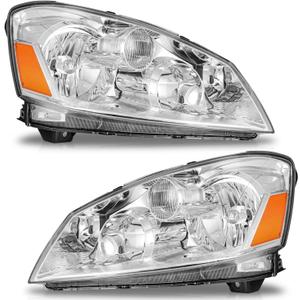 WEELMOTO Headlights Assembly for 2005-2006 Nissan Altima Chrome Halogen