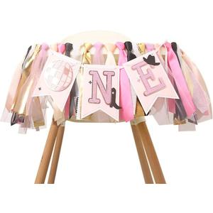 Cowgirl One High Chair Banner1st Birthday Highchair BannerCowgirl Theme Party Birthday DecorGirl Pink Farm Western First/1st Birthday Photo BackdropCake Smash Baby Shower