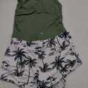 Tankini Swimsuits with Shorts - Two Piece Swimsuits Tummy Control Bathing Suits with Pockets S