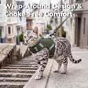 pangdi Cat Harness and Leash Set, No Over-the-Head Cat Vest, Dark Green, M