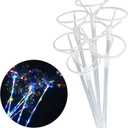 30 Set 27inch Big Clear Balloons Holder Sticks With Cups, Long Reusable Bobo Balloon Holder Sticks For 10in To 30in Various Balloons Birthday Festivals Wedding Party