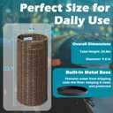 Rattan Umbrella Holder 20.8" H X 10" D,Handmade Wicker Umbrella Stand Indoor with Dip Tray,Sturdy Umbrella Holders for Entryway,Umbrella Bucket Fits Mudroom,Walking Canes,Home,Office (Brown)