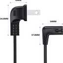 Power Cord for Samsung TV 2-Prong L-Shaped AC Power Cord UN40 UN43 UN48 UN49 UN50 UN55 UN60 UN70 UN75 UN65KS8000F Smart 4K, Compatible for LG, Sony, Sharp Panasonic, TCL TV Replacement (6FT)