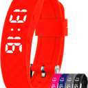Tabtime Vibrating Alarm Reminder Watch - with up to 10 Personal Alarms or Pill Reminders per Day (Large, Red)