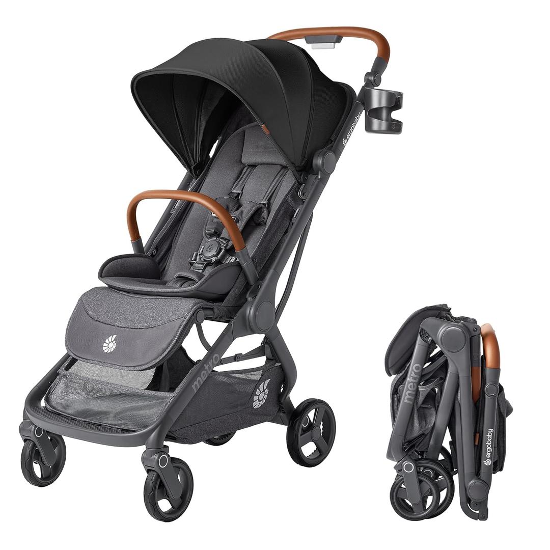 Ergobaby Metro 3 Deluxe Baby Stroller for Newborns, Infants, and Toddlers
Compact Travel Stroller with Upgraded Materials, Additional Accessories, One-Hand Fold, Jet Black