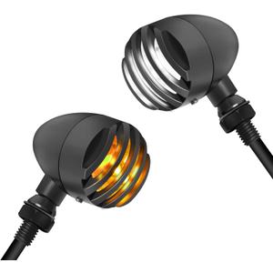 NTHREEAUTO LED Motorcycle Turn Signals Blinkers Smoked Front Running Light Universal Compatible with Harley Sportster Honda Shadow Suzuki Yamaha Kawasaki Vulcan Ninja Bobber 12V Motorbikes