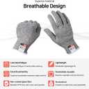 CustomGrips Safety Gloves, 2 Pk, X-Large, 100% Food Safe, Cut-Resistant, Lightweight and Flexible, Glass Fiber Blended HPPE Liner, CE/ISO 9001 Certified