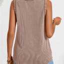 SOLY HUX Women's Tank Tops Crew Neck Sleeveless Ribbed Knit Casual Summer Top (Brown, XXL)