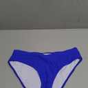 Fanuerg Women's Bikini Bottom Cross V Cut Front Swimsuit Full Coverage Bathing Suit Bottoms (Medium, Royal Blue)