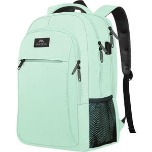 MATEIN 15.6-Inch Laptop Backpack with USB Charging Port, Slim Lightweight Water Resistant Travel Backpack for Women (Mint Green)