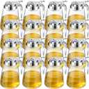 Zopeal Set of 12 Honey Maple Syrup Dispenser 12 oz Glass Bottle Syrup Pitcher Containers with Retracting Spout for Restaurants Sugar Coffee Milk Creamer Condiment, 3.2 x 4.8 Inches