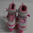 Nattork Girls Roller Skates for Kids, 4 Size Adjustable Rainbow Quad Skates with All Light Up Wheels - Best Birthday Gift for Outdoor Sports, S