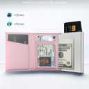 RFID Wallet for Women with AirTag Holder - Slim Small Trifold Wallets Anti-Theft Pop up Card Holder for Air Tag, Front Pocket, Minimalist, Premium Leather, Ultra Thin, ID Window, Cash Slot
