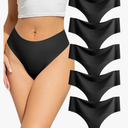voenxe Seamless Women Underwear Thongs,High Waisted Ladies No Show Panties Line,Invisible Comfy Workout Undies,Soft,5-Pack Size S