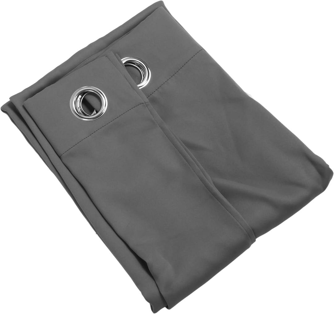 Blackout Curtains with Eyelets, Punch, Thermal Insulated, Room Darkening Curtains for Bedroom and Living Room (132x213cm / 52.0x83.9in) (Gray)