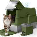 Stainless Steel Litter Box | Enclosed Cat Litter Box with Lid for Big Cats