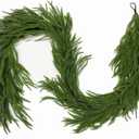 9FT Christmas Garland Norfolk Pine Garland Real Touch Artificial Greenery Garland for Mantle Fireplace Table Indoor Outdoor Holiday Decortions