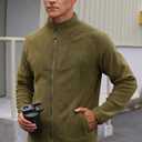 Men's Full Zip Jacket Pocket Thermal Long Sleeve Athletic Activewear Fleeced Lined Basic Soild Shirts Plush Sherpa Heavyweight Classic Sweatshirt Olive XL (Green, XL)