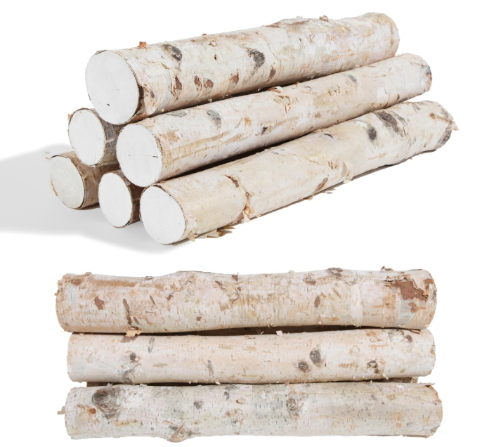 6 Pack Birch Logs Decorative Natural Birch Log for Decoration,Crafts,DIY,White Birch Logs for Fireplace Decor Firewood(Logs:1.4"2.6" Dia. x 16.5" Length)